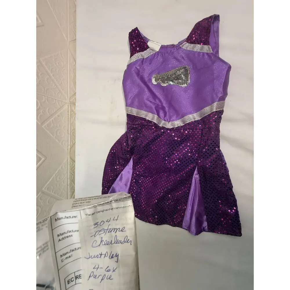 SKU3044 Just Play Purple Cheerleader Costume Size 4-6x